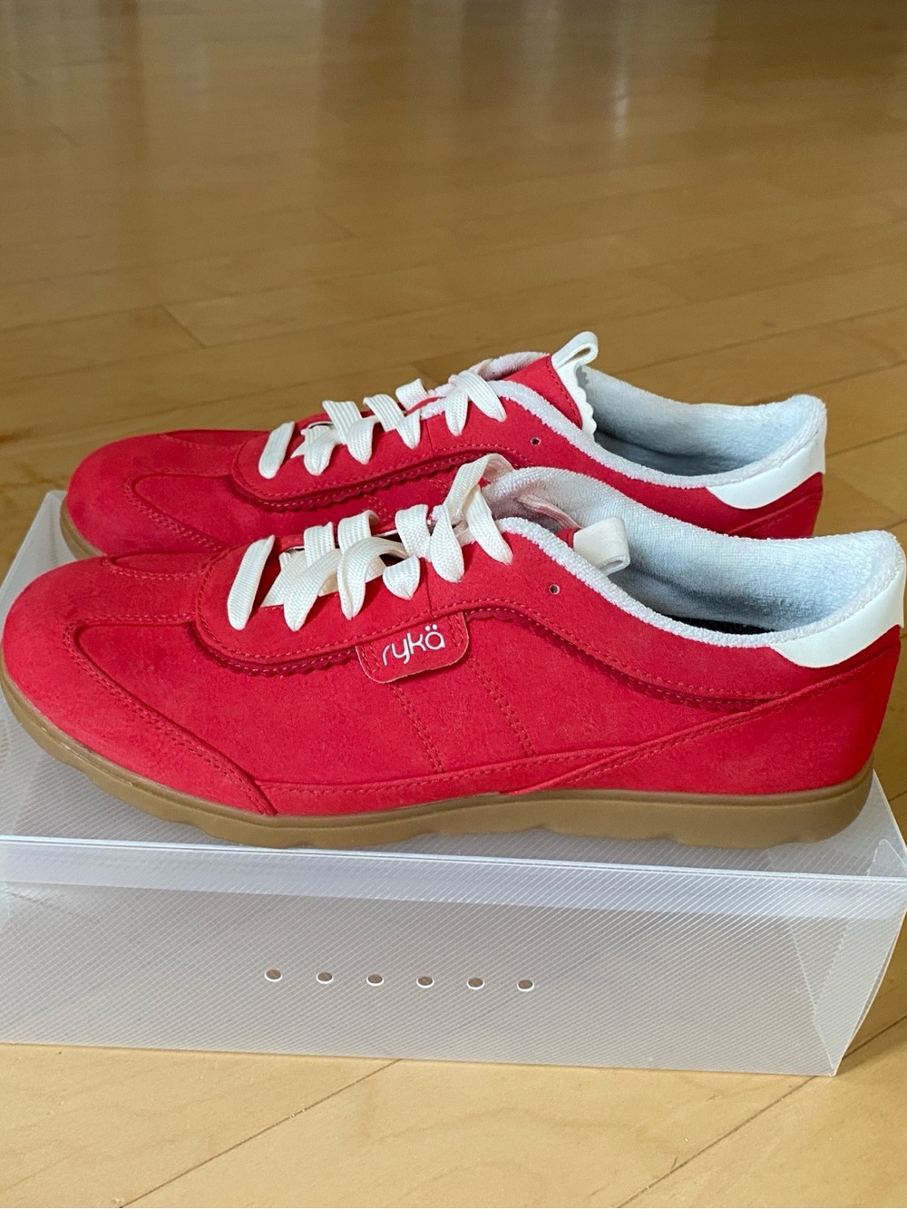 New Ryka Effortless Red Low-Top Women's Sneakers with Gum Outsole